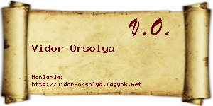 Vidor Orsolya névjegykártya