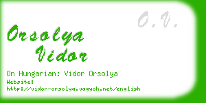 orsolya vidor business card